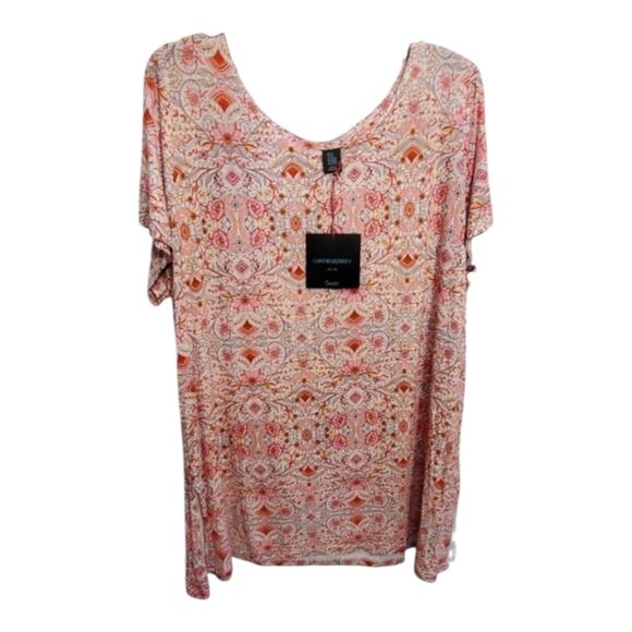 Cynthia Rowley Boho Floral super soft floral tunic length Shirt Plus Size 2X New - Picture 1 of 7